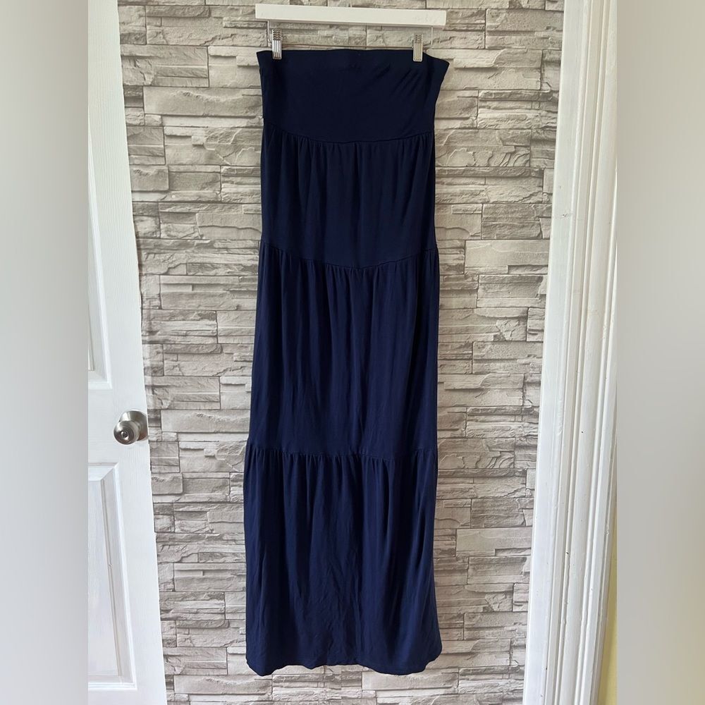 Gap || Navy Uniform Blue Tiered Strapless Tube Maxi Dress SZ Small